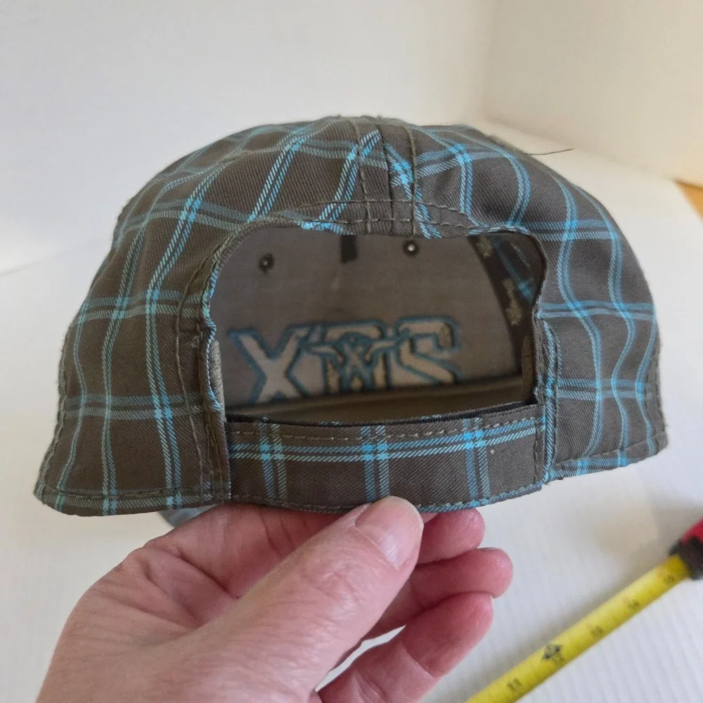 WRANGLER‎ 20X Blue and Gray Embroidered Plaid Baseball Hat Cap Adult